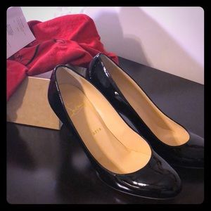 Christian Louboutin Simple Black Patent Pump EEUC